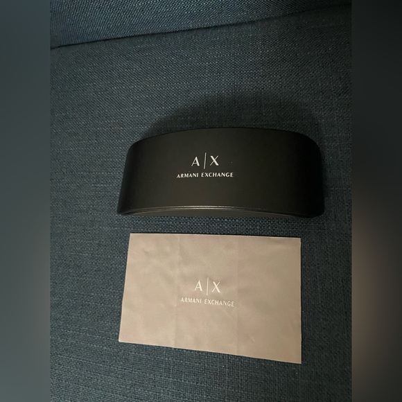 NWOT AX ARMANI Exchange Hardcase Shell Black Sunglasses/ Glasses Carrier Case - Picture 2 of 12